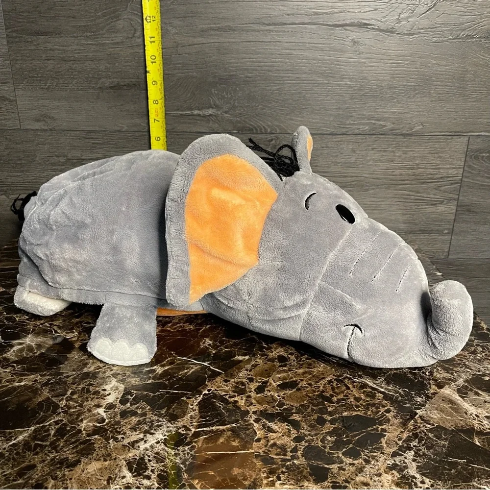 Jumbo Flip A Zoo Reversible Tiger Elephant 20” Plush Toy Pillow Stuffed Animal - Picture 7 of 10